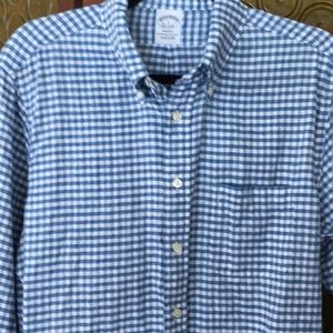 Brooks Brothers 100% Linen Button Down Blue L